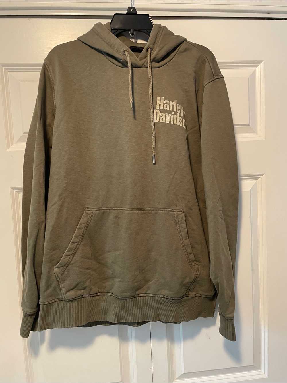 Harley-Davidson Olive Green Pullover Hoodie with Chest Logo